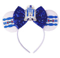 YUNISS Mouse Ear Headbands,Sparkle Mouse Ears Headband for Boy Men Cartoon Princess Costume Cosplay Decoration (Darth Vader)