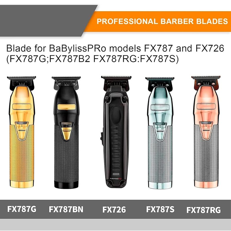 BaByliss PRO FX707Z Replacement Trimmer Blades - DLC 2.0 for FX787 & FX726 | Black - 1PC