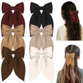 Officentra 6PCS Silky Satin Hair Bows for Women, Hair Bows for Girls,Best Hair Clip Gifts for Women and Girls