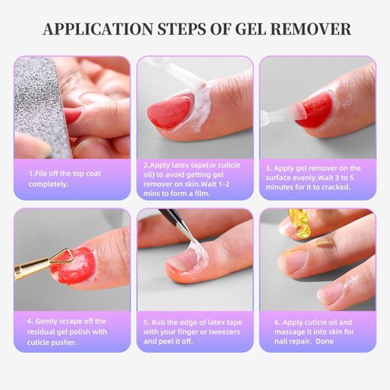 Gel Polish Remover,Quickly Removes Gel Nail Remover in 2-5 Minutes, Acetone-Free Nail Polish Remover with Tools, Low Odor Gentle Formula for Beginner-Friendly & Travel-Friendly-15ml