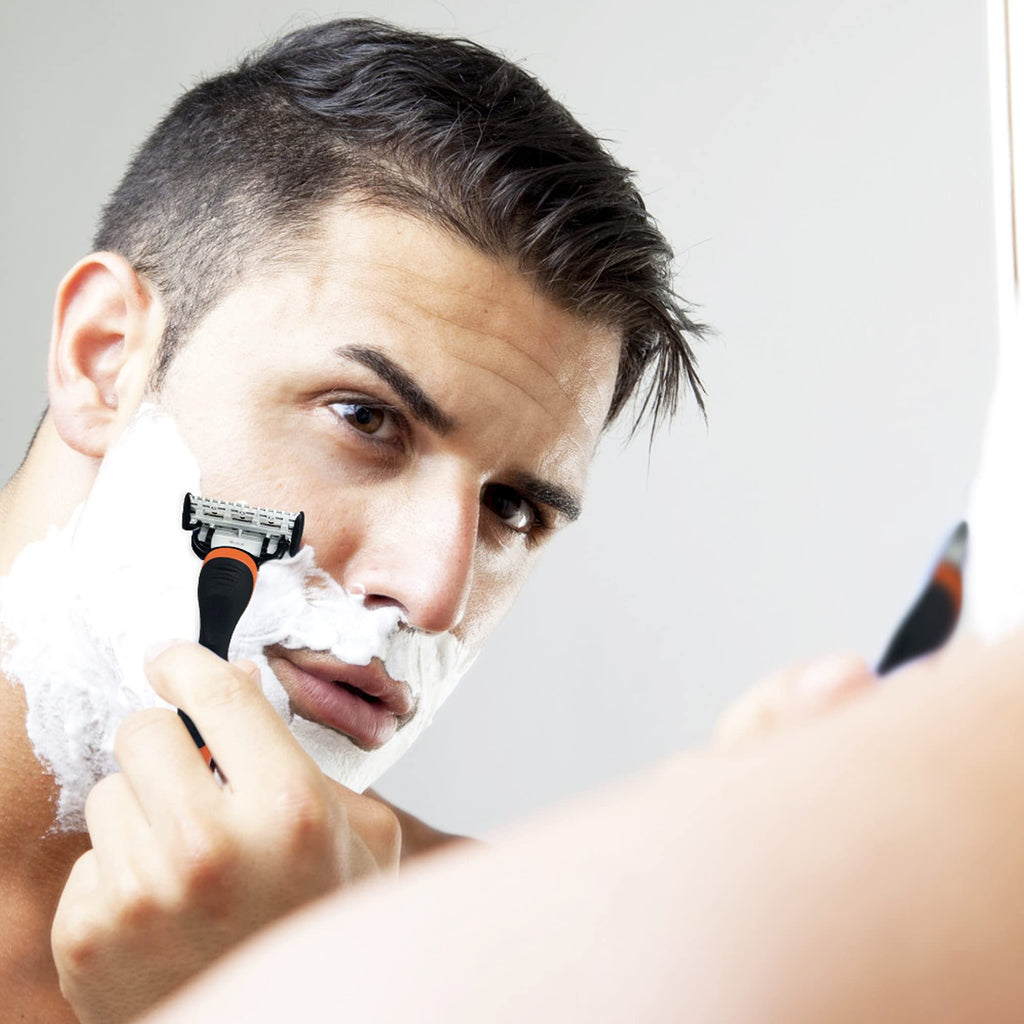 Vaylor 5 Blade Pivoting Mens Disposable Shaving Razor, 1 Pack, with Ergonomic Handle and Rubber Grip