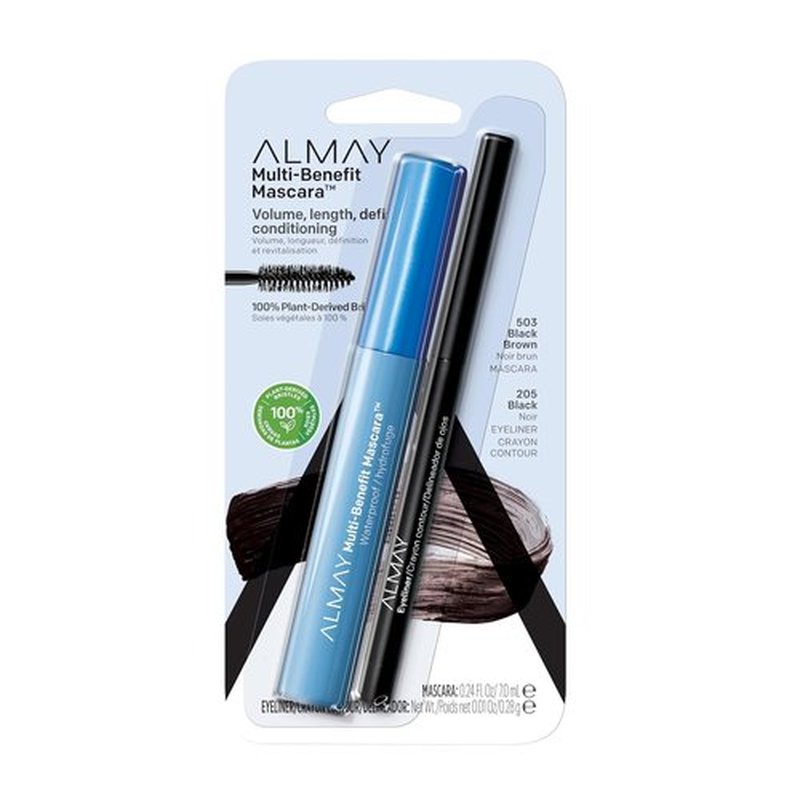 Almay Multi-Benefit Mascara & Eyeliner Duo - Versatile Black Brown Value Pack