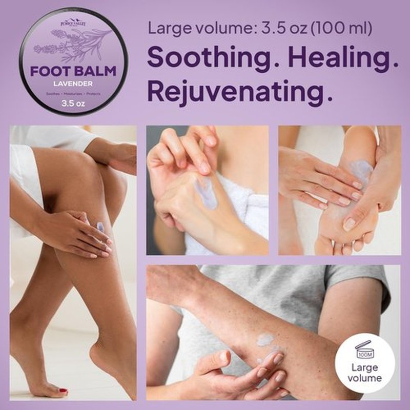 Pumice Valley Foot Balm - Natural Moisturizer for Dry, Cracked Heels & Feet | Lavender 3.5 Oz