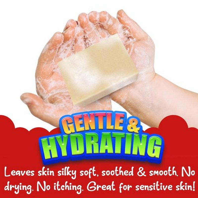 Goat Milk Baby Soap - Natural Unscented Bar for Sensitive Skin | Gentle Eczema Relief & Moisturizing Oatmeal Honey - Made in USA