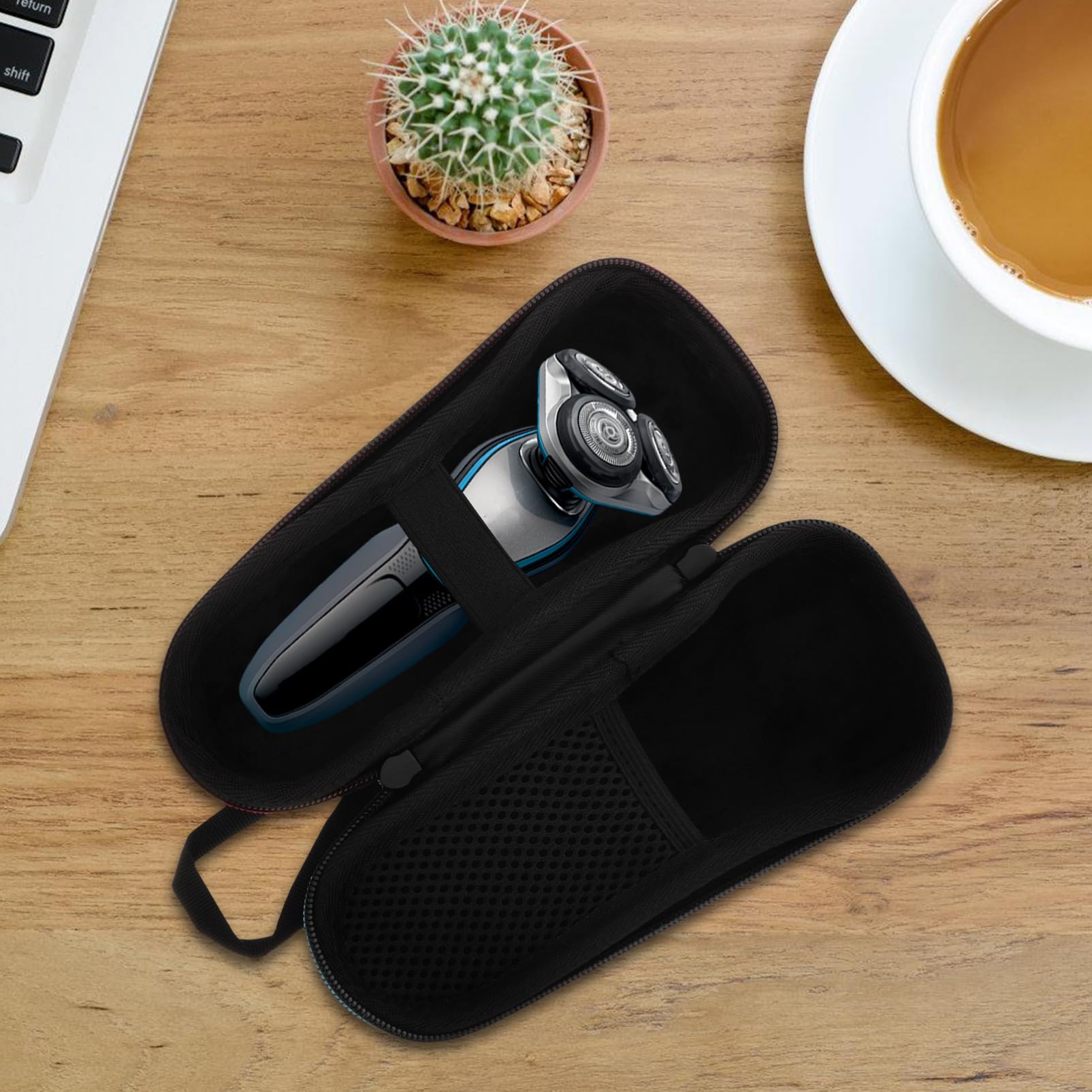 FOMIYES Travel Razor Case Portable Anti-Pressure Shaver Storage Bag with Anti-Slip Interior for Business Trips and Outdoor Use