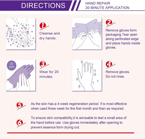 Hand Mask Moisturizing Glove 5 pack, Hydrating Masks Repair Dry Cracked Hands, Remove Dead/Rough Skin (Lavender)