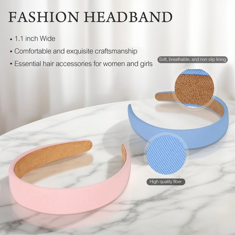 DiyJibb 6PCS Headbands for Women – 1 Inch Wide Non-Slip Elastic Hair Bands, Thick Solid Color Headbands for Girls & Women's Hair Accessories, Trendy Fall Style