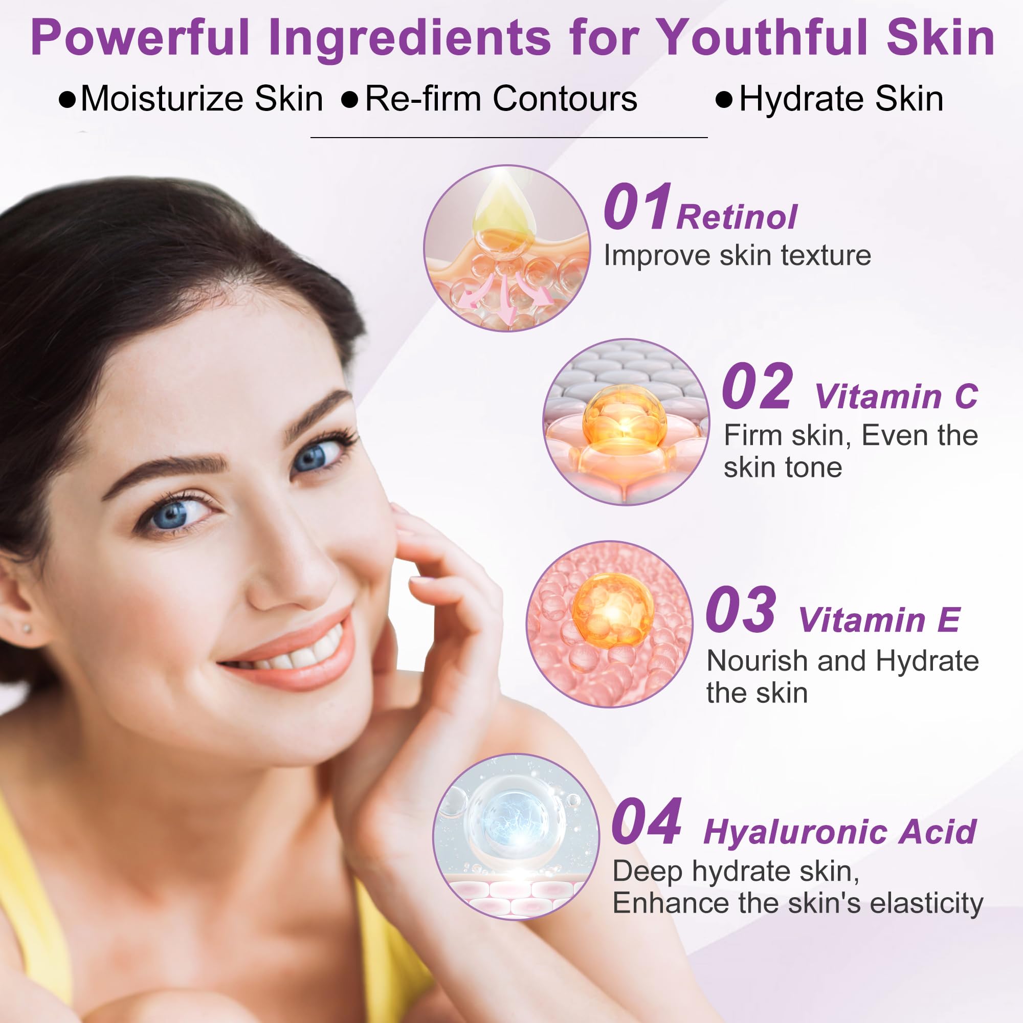 Skin Care Set,6 Pcs Anti-aging Skincare w/Korean Retinol,Hydrate, Moisturize Self Care Facial Skin Care Routine Kit Women Teen Girls Travel Skincare Gift Set,Valentines Birthday Gift for Women Her Mom