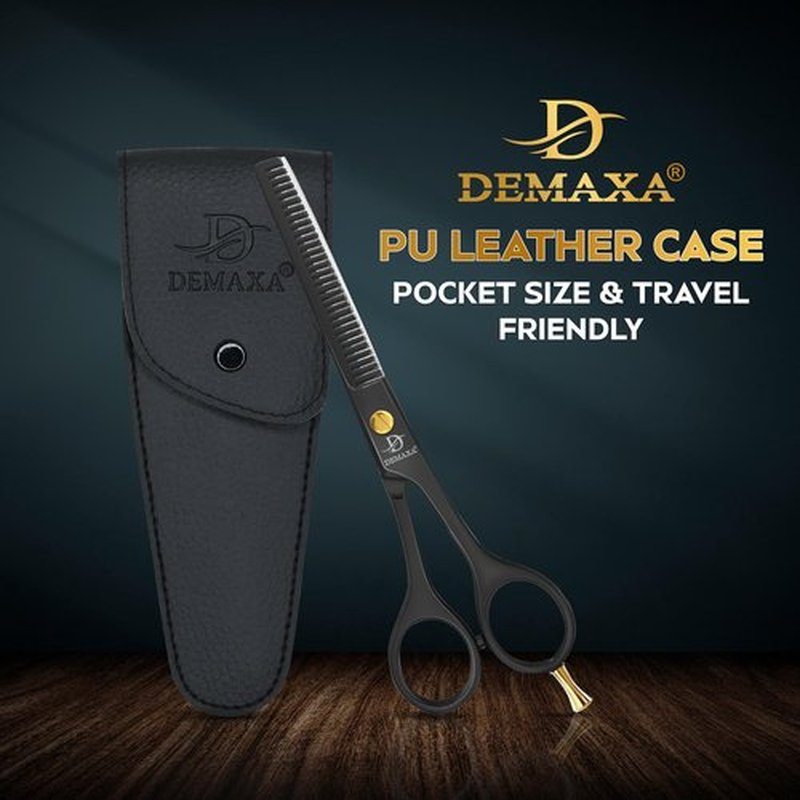 Thinning Shears for Hair Cutting - DEMAXA Hair Thinning Scissors Professional Barber’s Texturizing Shears for Salon & Home Use - 6.5-inch Black High Carbon Stainless Steel Thinning Sheers