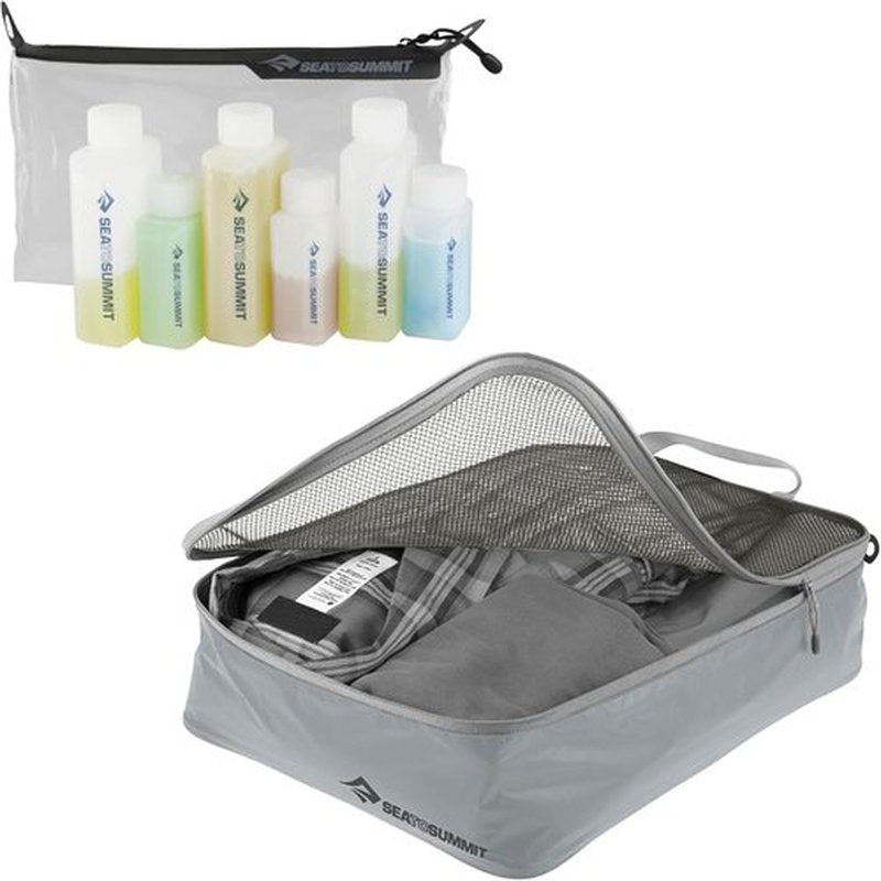 Sea to Summit Travel System - Clear Zip Pouch with TSA-Approved Bottles & Garment Mesh Bag