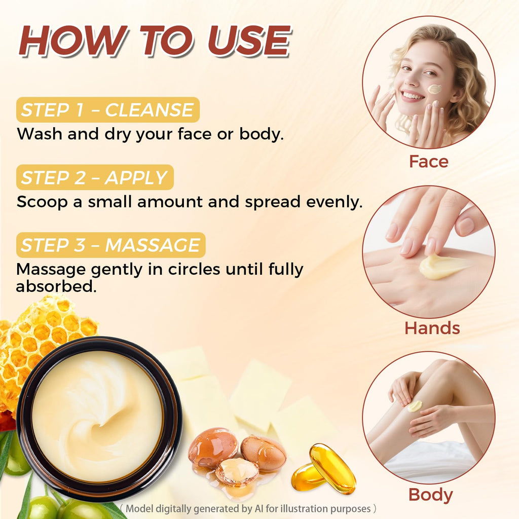 Mokasakiso Beef Tallow for Skin,Tallow and Honey Balm,Organic Grass-Fed Beef Tallow Balm with Honey, Face and Body Moisturizer(60g)