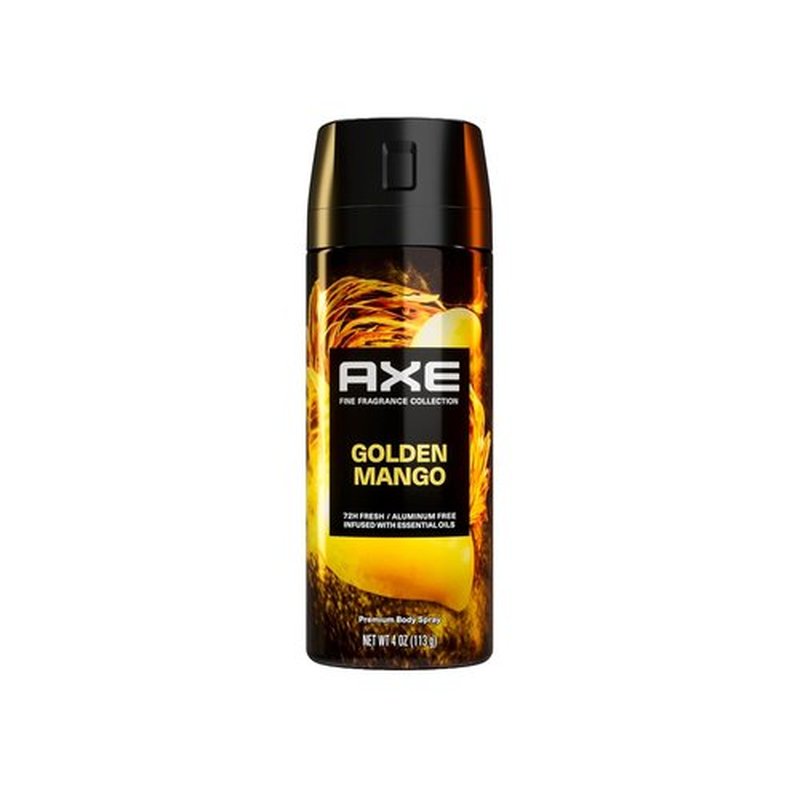 AXE Fine Fragrance Collection Body Spray for Men - Golden Mango | 72H Odor Protection, 4 oz