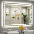 Briivue 60x40 LED Bathroom Mirror, Dual Lit Anti-Fog Wall Vanity Mirror