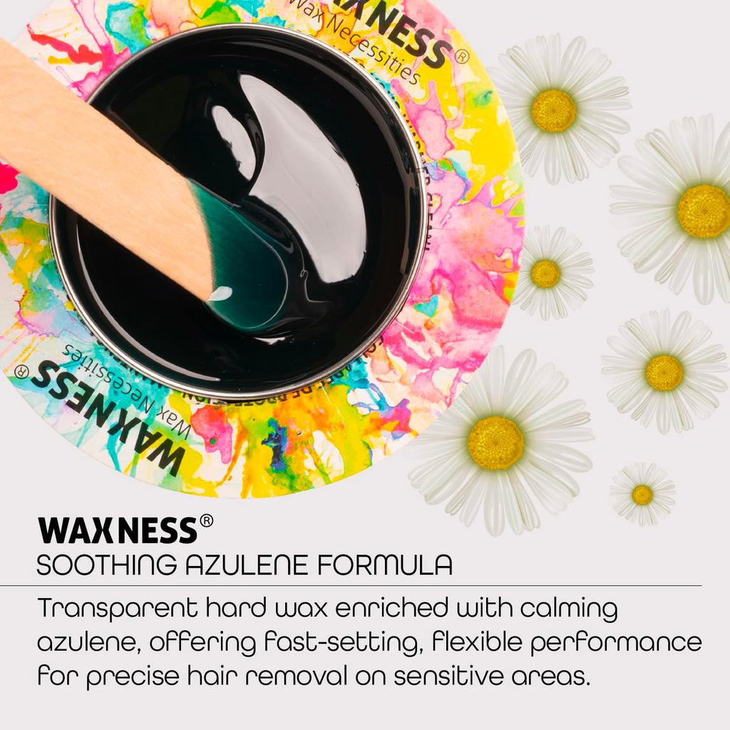 Waxness Film Hard Wax Beads Azulene 2.2 lb (1 kg) – Stripless Professional Hard Wax with Azulene for Face & Body, Smooth Application – Made in Italy