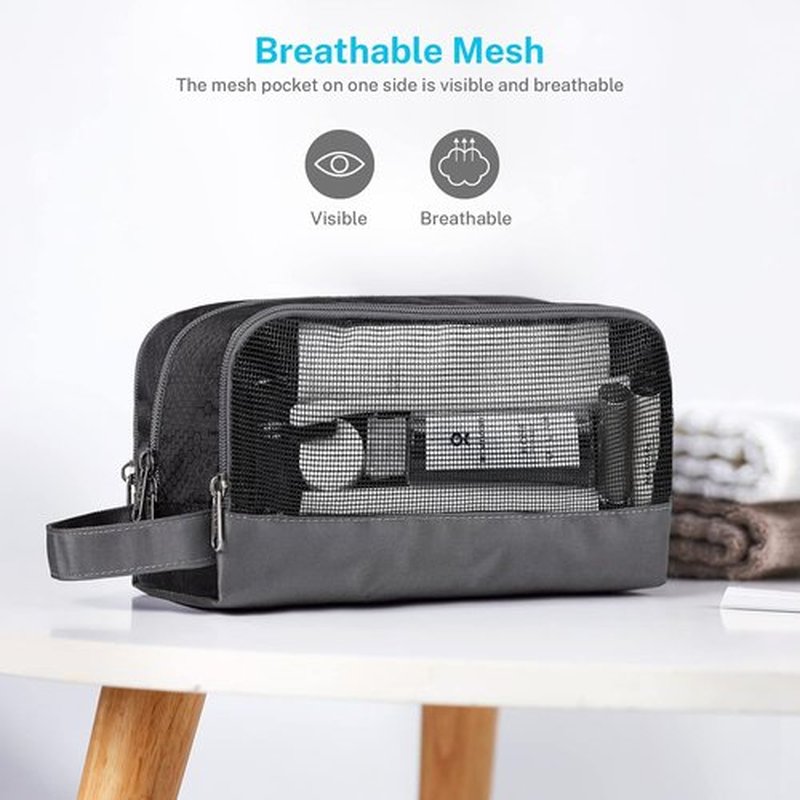 Gonex Travel Toiletry Bag - Durable Nylon Shaving Organizer in Black | Perfect for On-the-Go