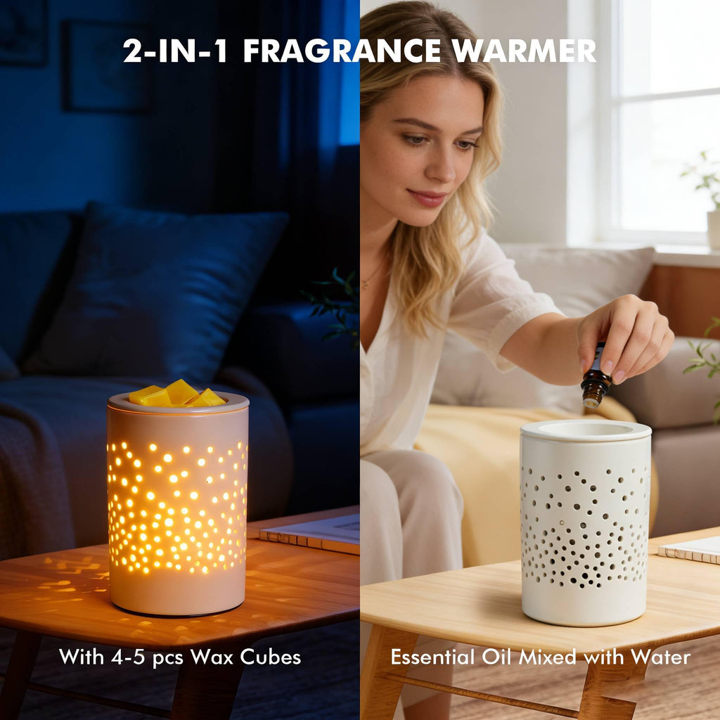 Bobolyn Ceramic Electric Wax Melt Warmer Candle Warmer Lamp Melt Wax Cube Melter Fragrance Warmer- Ideal Gift for Wedding, Spa and Aromatherapy