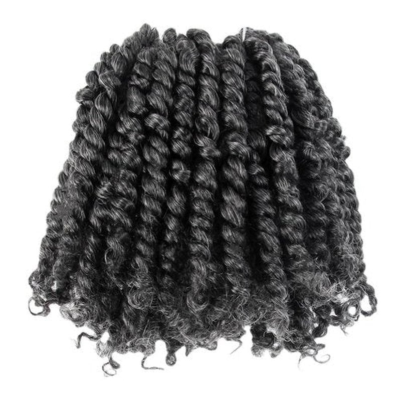 KAVSORAPI Passion Twist Hair,6 Inch Passion Twist Braiding Hair,Short Pre Looped Crochet Twist Jumbo Pre-twisted Two Strand Braids 8 Packs (Salt and Pepper)
