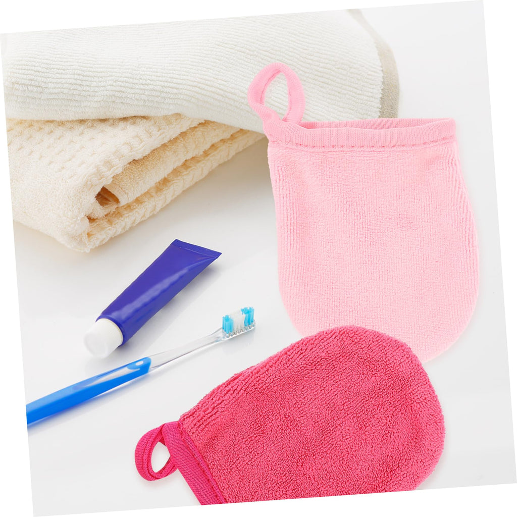 Beatifufu 4Pcs Microfiber Face Wash Gloves Reusable Makeup Remover Mitts Soft Facial Cleansing Cloths for Gentle Daily Skin Care and Makeup Removal