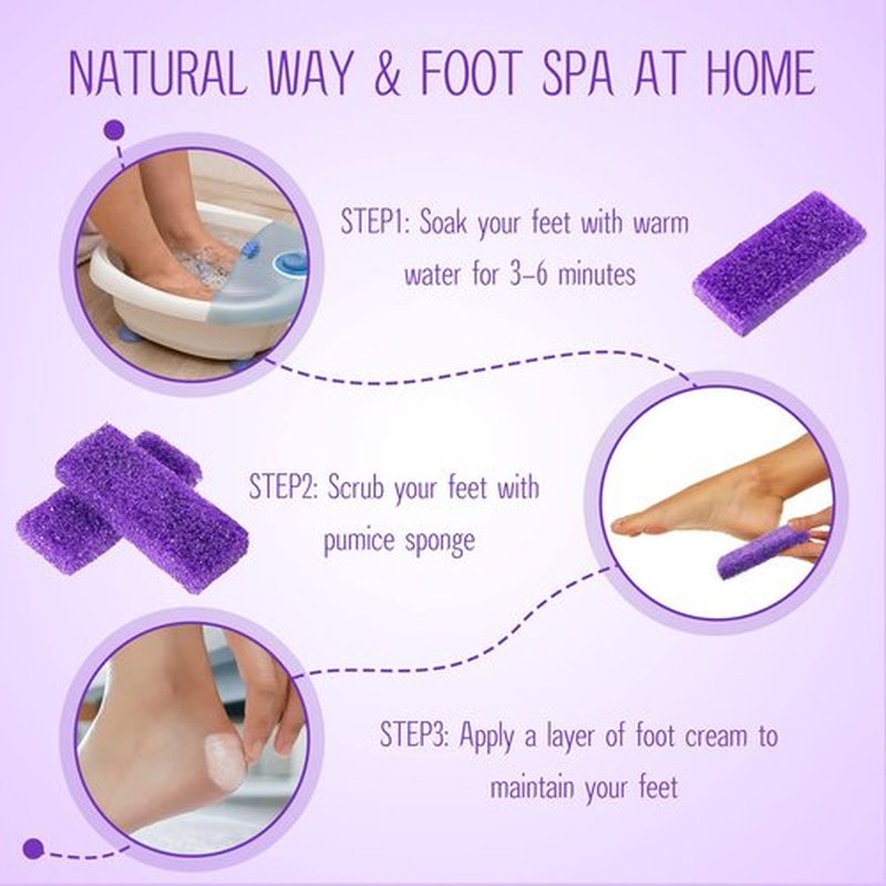 Batiyeer 300 Pcs Pumice Stone Bulk for Feet Scrubber Dead Skin Disposable Foot Pumice Foot Shower Scrubber for Heel Cuticle Callus Remover Bath Spa(Purple)