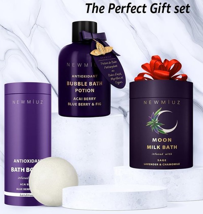 Skiennix Antioxidant Bubble Bath - Long-Lasting Foam with Acai Berry & Blueberry | Detox & Relaxation Spa Gift