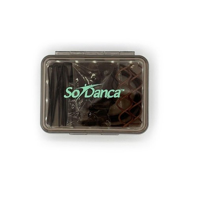 Ballet Bun Kit, Travel Size with Hair Ties, Pins, and Swirly Pins (Brown)