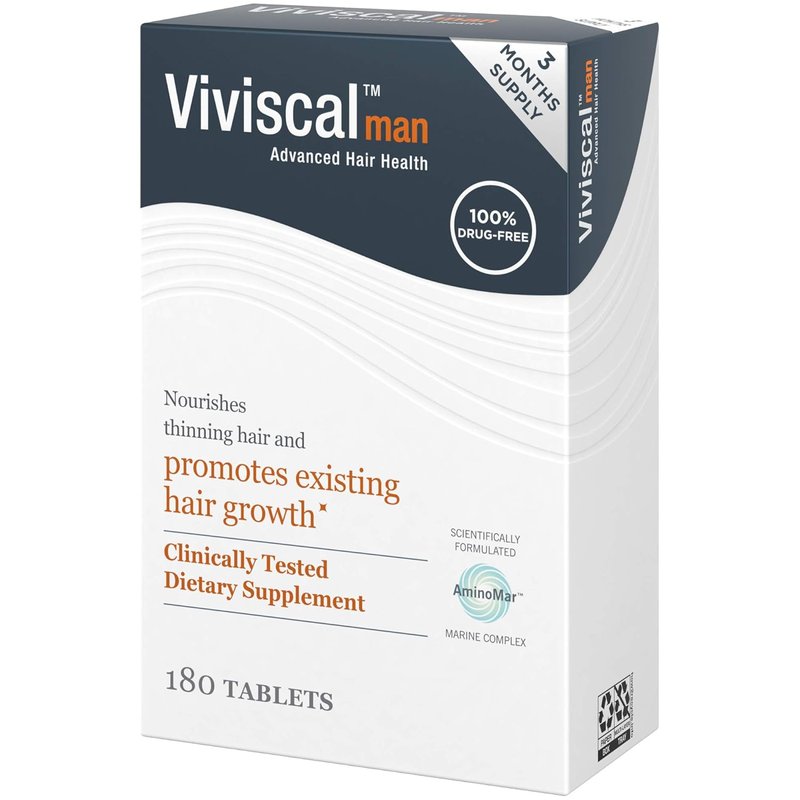 Viviscal Men's Hair Growth Supplements - Clinically Proven Collagen Complex | 180 Tablets for Thicker, Fuller Hair