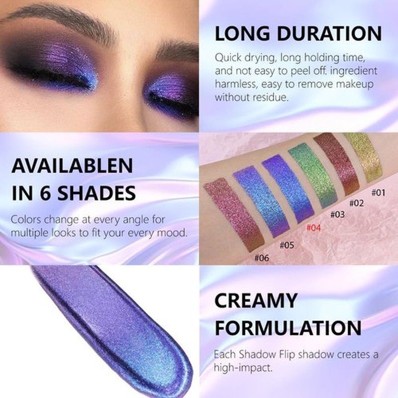 Evpct Royal Blue Duochrome Liquid Eyeshadow - Waterproof Multichrome Metallic Glitter Makeup for Women