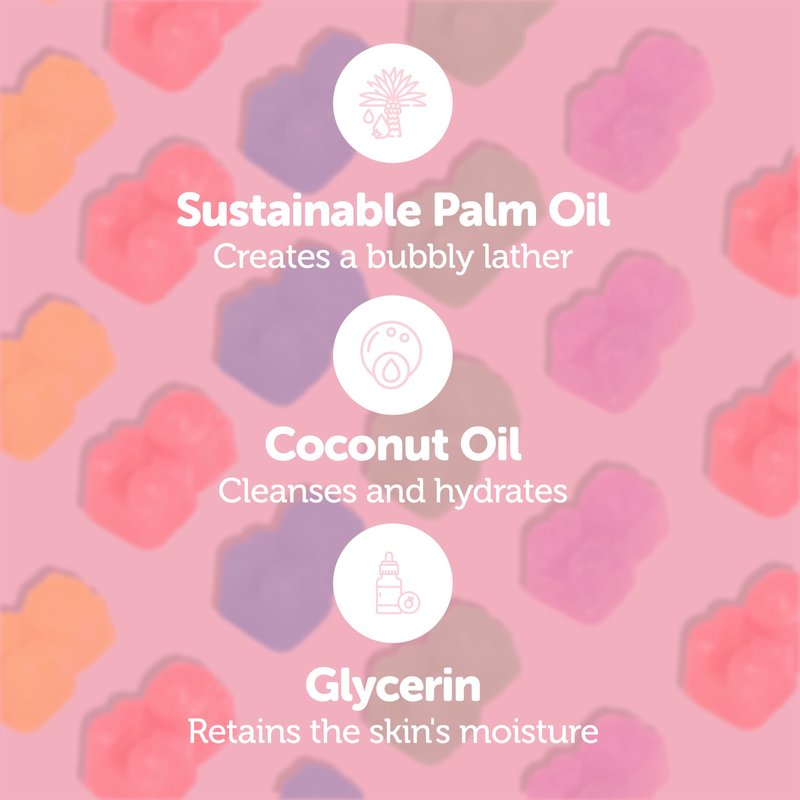 Kids Soap, Mini soaps, Bubble Soap, Bear Shape Mini Soaps For Kids, Handmade in the US Kids Soaps, Fun Bath Time for Children, Boys & Girls, for All Skin Types
