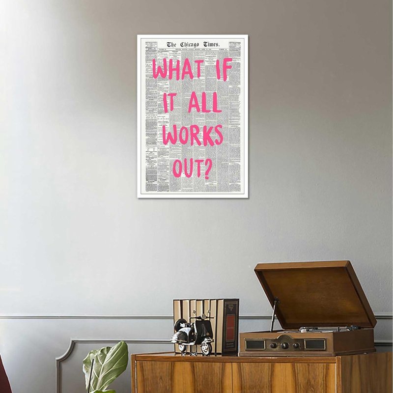 Drimiler Retro Newspaper Poster - Positive Affirming Quote Canvas Wall Art | 8x12in Unframed