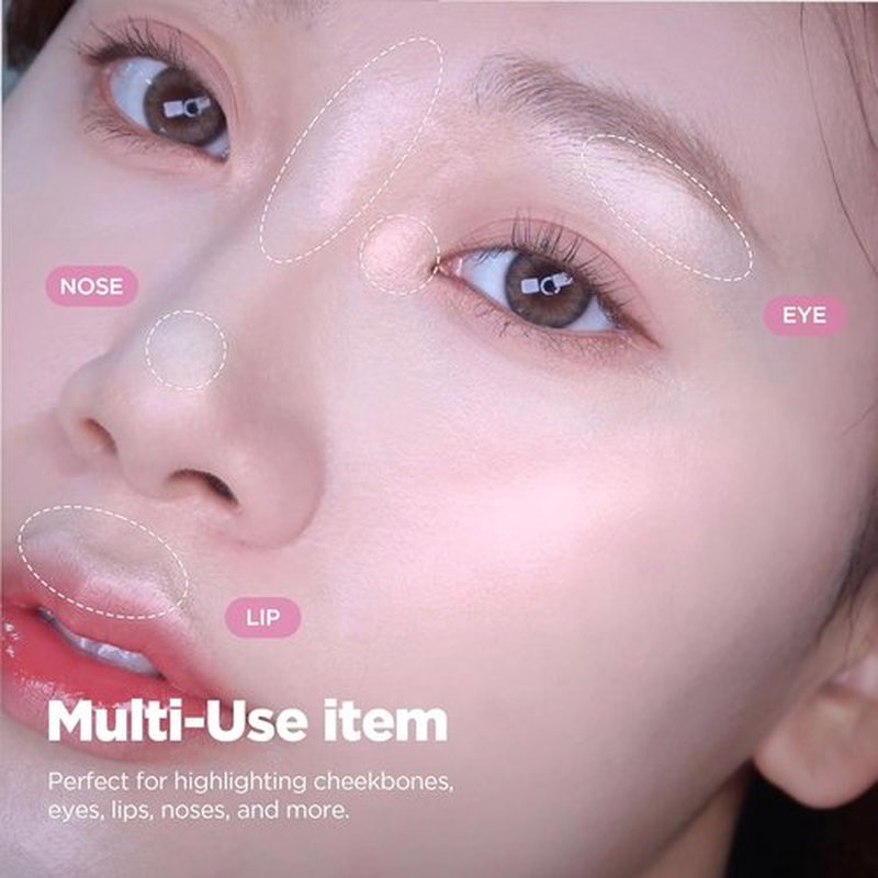 Lilybyred Luv Beam Glow Veil - Korean Heart-Shaped Highlighter for Radiant Glow, 0.11 oz (03 Sugar Beam)