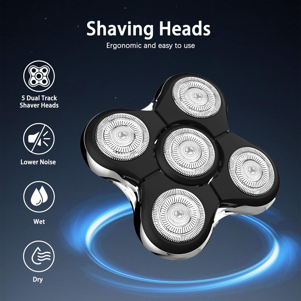 Pinkind Replacement Blades Compatible with Remington Balder Pro Head Shaver Model XR7000, 5 Dual Track Heads for Remington Shaver, Precision Electric Shaving for Bald Men,1 Pack