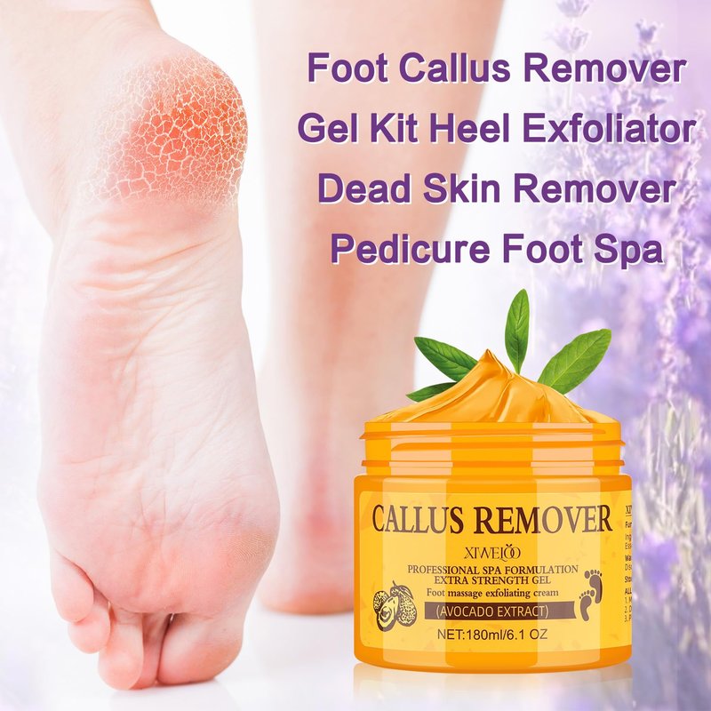 XIWEIOO Himalayan Pink Foot Soak Set Pedicure Kit Tea Tree Oil Foot Soak Salts,Foot File,Foot Scrub Epsom Salt Pedicure at Home spa Callus Remover Gel Kit for Dry, Cracked Feet - Women's Spa Kit