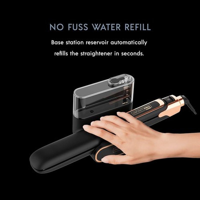 INFINITIPRO by CONAIR Steam Therapy Flat Iron - 1.5-Inch Hair Straightener for Smooth, Sleek Styles