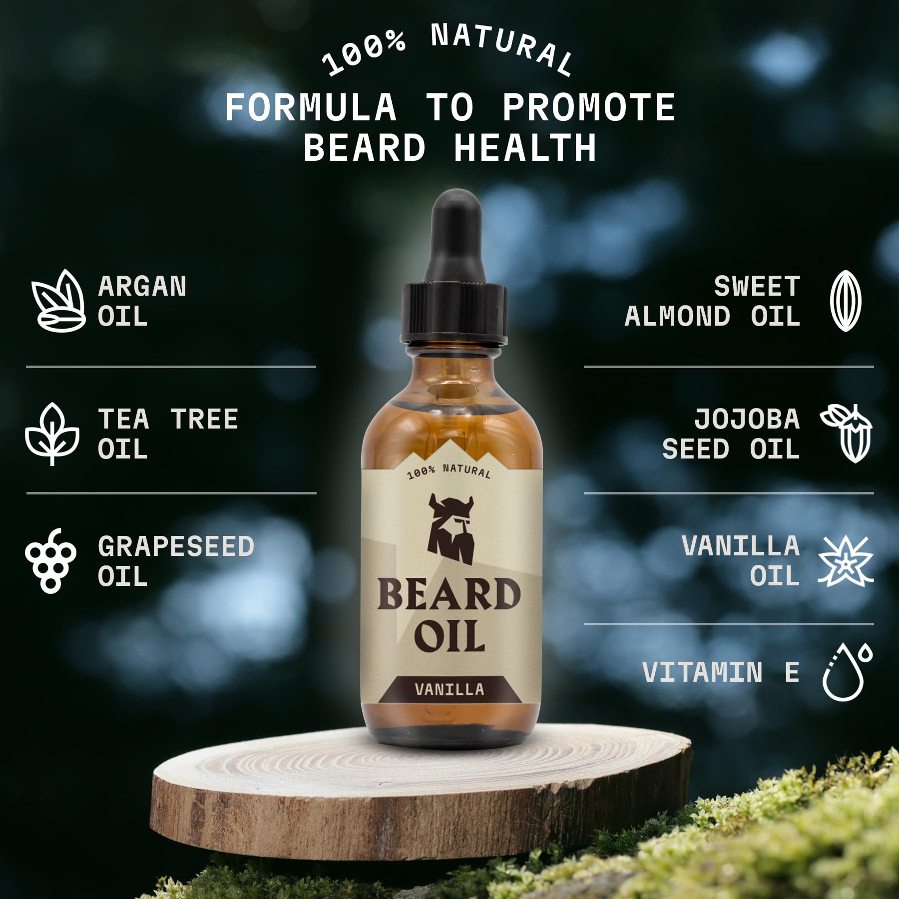 Striking Viking Vanilla Beard Oil (Large 2 oz.) and 4-Tip Beard Pencil Filler for Men (2 pack) with Brush