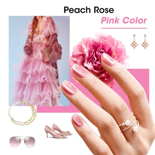 GELLEN Quick Dry Cat Eye Nail Polish, Magnetic Pink Fingernail Polish, Fast Drying Glitter Holographic Nail Polish Non Gel with Magnet Tool, DIY Salon Home, Valentine's Gift for Her
