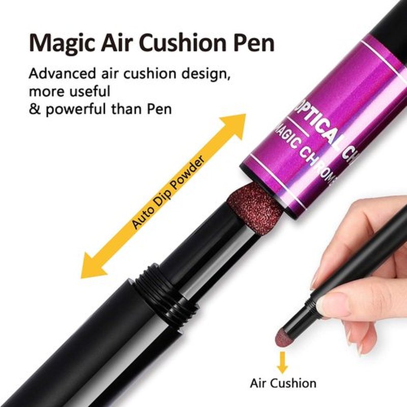 BURANO Chrome Nail Powder for Nails, Metallic Chrome Air Pen Holographic Powder Mirror Effect 6 Colors