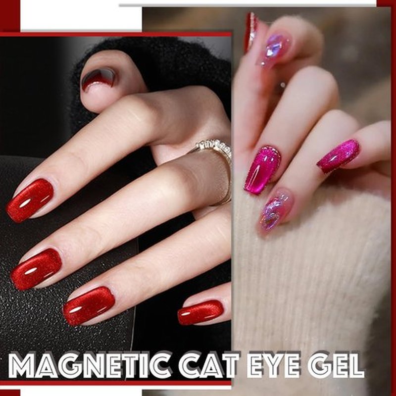 AHAMIOU Crystal Cat Eye Gel Polish Kits Magnetic Nail Polish Set Holographic Cats Eyes Gel Nail Polish Shiny Diamond Glitter Gel with Magnet Stick,#25