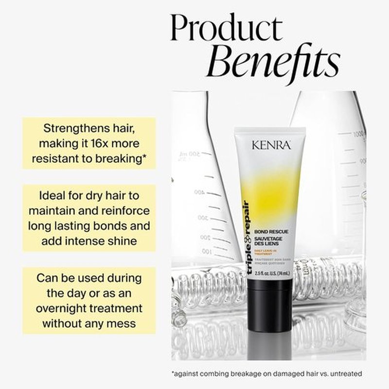 Kenra Professional Triple Repair Bond Rescue - Daily Leave-In Treatment | Prevents Breakage & Strengthens Hair