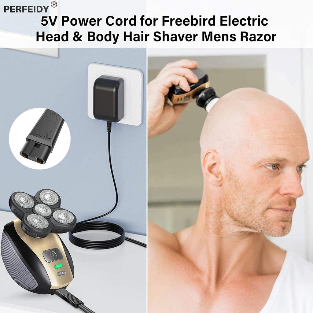 Power Cord for Freebird Electric Head & Body Hair Shaver Mens Razor 5V UL