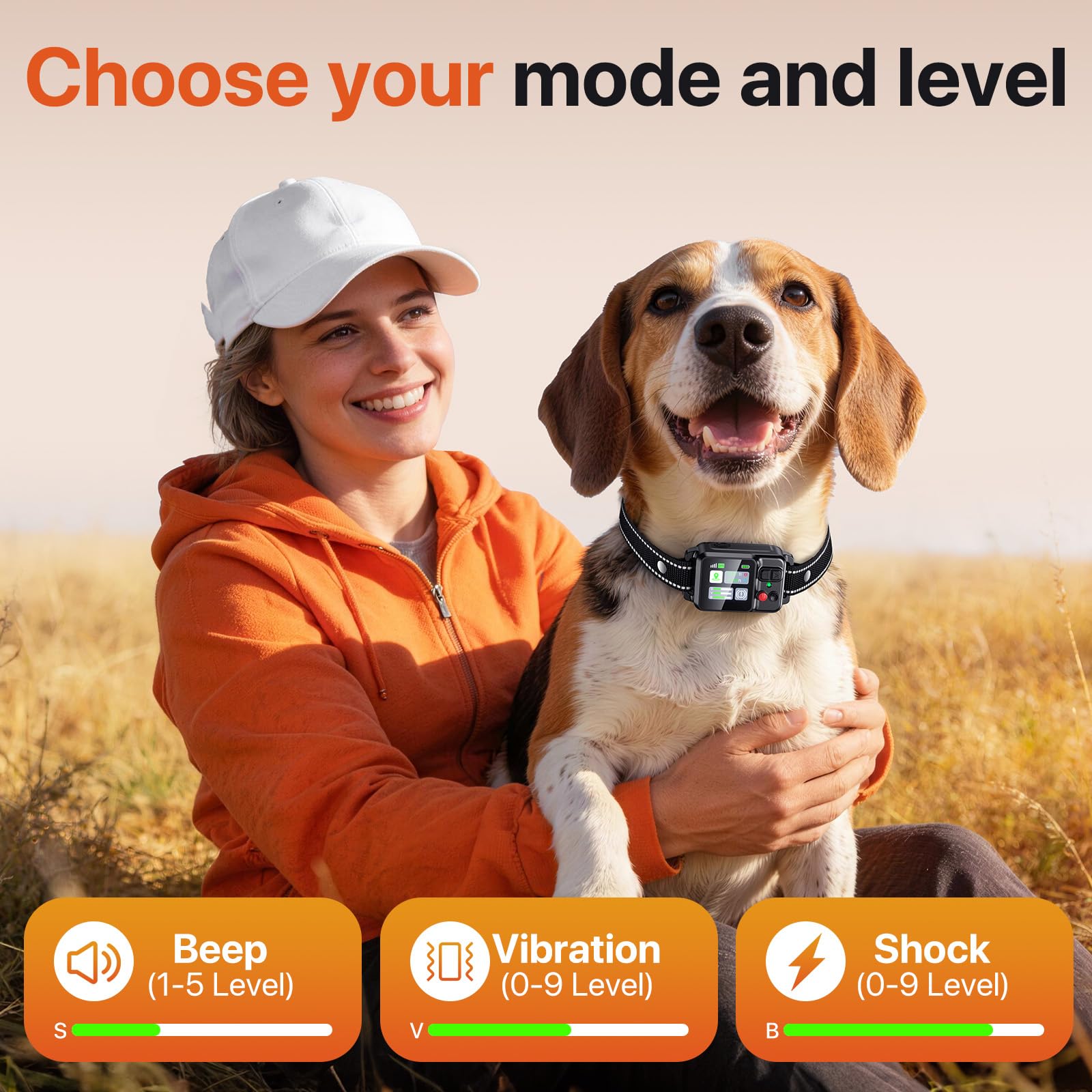 Wireless Dog Fence System, Dog Collar Electric Fence for Dogs- Fence for Dogs, GPS, Adjustable 49-6561ft Range, IPX7 Waterproof Rechargeable Collar, 3 Training Modes for Outdoor (All Black)