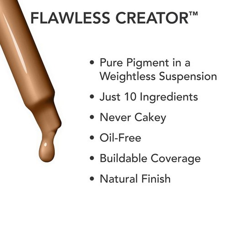 Dermablend Flawless Creator Liquid Foundation - Full Coverage, Lightweight & Buildable, Natural Finish | 1 Fl Oz