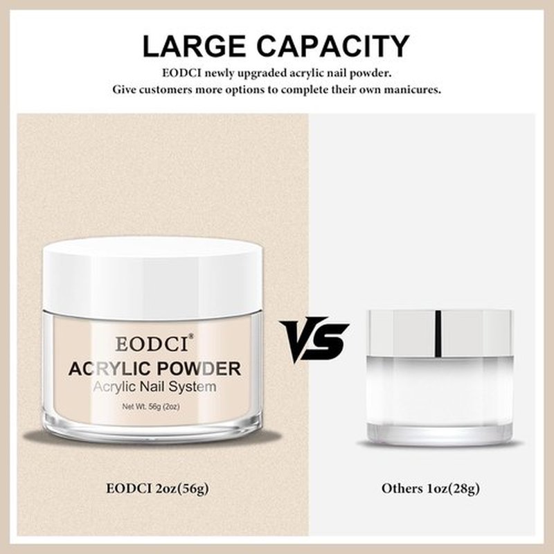 Eodci Acrylic Powder - Cover Pink 56g | Professional Long-Lasting Nail Extension Powder, No Lamp Needed