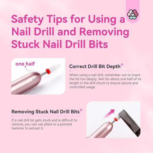 SAVILAND Electric Nail Drill: 2025 Electric Nail File Rose Efile Nail Drill Professional Manicure with 6PCS Nail Drill Bits Portable Nail File & Salon Use Manicure Pedicure at Home