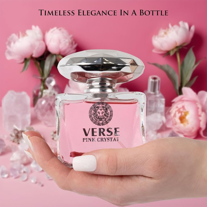 Verse Women's Perfume Set - Luxury Eau De Parfum Trio in Pink Crystal, Golden & Dark - Long Lasting 3.4 Fl Oz Bottles