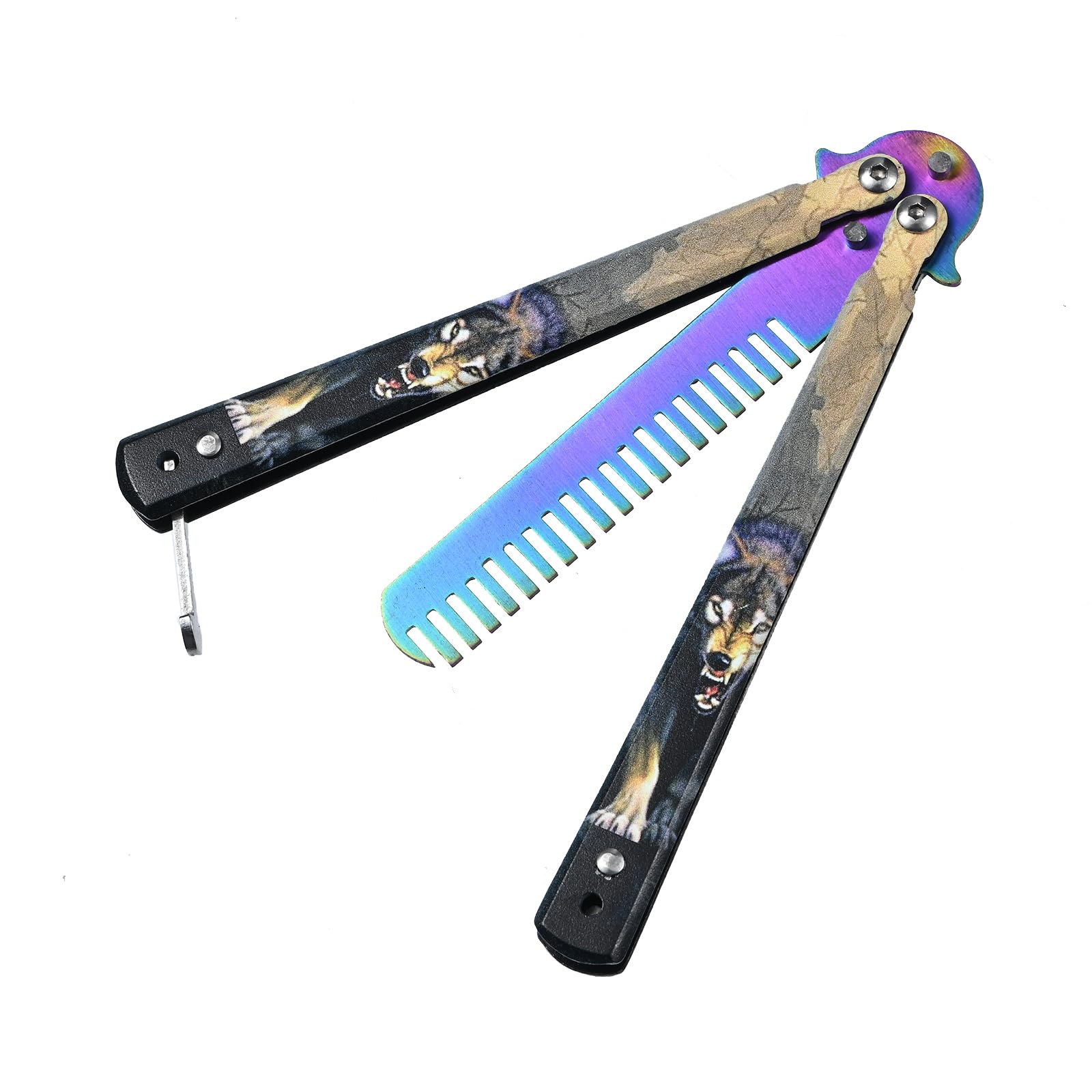 WILD TACTICAL Folding Pocket Comb for Men, Fine Combs Stainless Steel Folding Practice Combs Hair Styling Tools for Sport Outdoor Camping