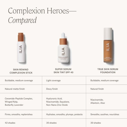ILIA - Skin Rewind Complexion Stick - Foundation + Concealer + Skincare | Non-Toxic, Vegan, Cruelty-Free, Clean Makeup (9N - Tupelo, 0.35 oz | 10 g)