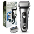 Electric Razor for Men, 2 Floating Blade LED Display Foil Face Shaver, Waterproof Wet & Dry Electric Razor for Smooth Skin with 60min Battery Runtime, USB-C Fast Rechargeable