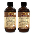 Okay Pure Naturals 100% Pure Black Jamaican Castor Oil with Coconut Oil - Castor Oil for Hair Growth for Men & Women, Moisture for Skin, Scalp, Eyelashes, Eyebrows - 4 oz Glass Bottle (2 Pack)