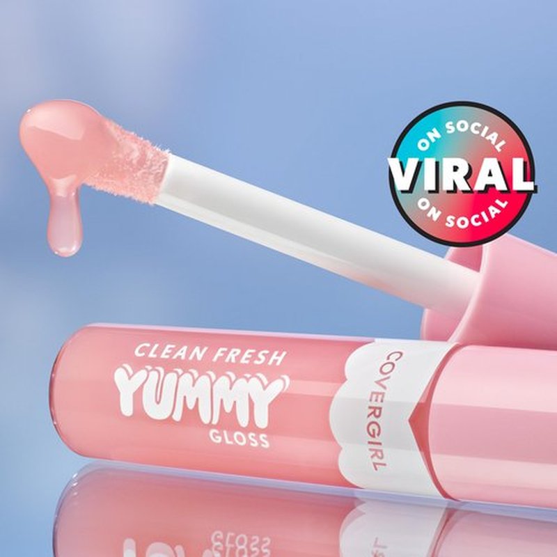 COVERGIRL Clean Fresh Yummy Lip Gloss, Sunshine Rays, W&F, Hydrating, Non-Sticky, Hyaluronic Acid, Glassy Shine, 0.33oz