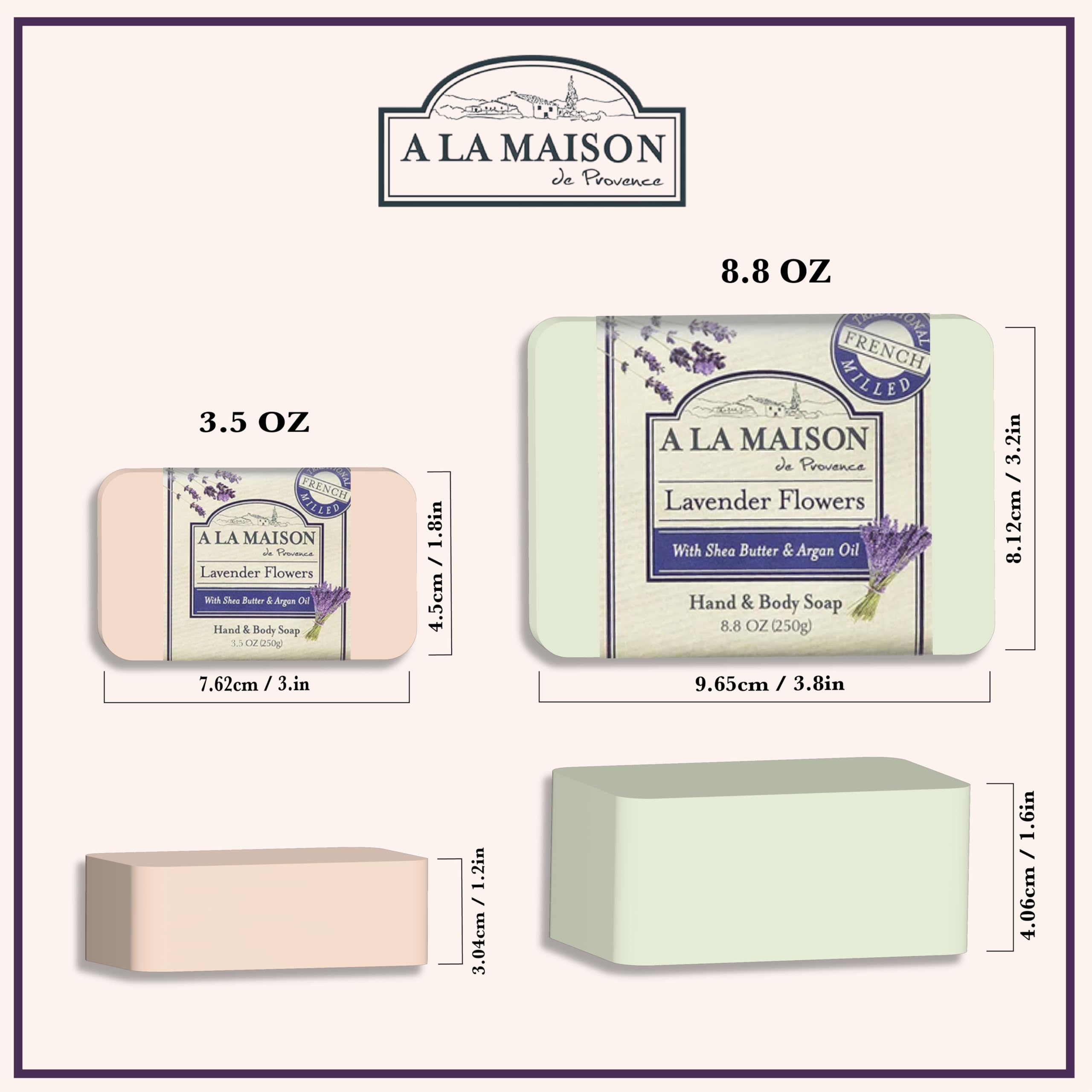 A LA MAISON Coconut Charcoal Bar Soap - Triple French Milled Natural Moisturizing Hand Soap Bar (3 Bars of Soap, 8.8 oz)